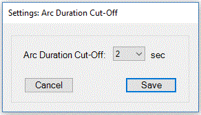Arc Duration Cut-Off popup